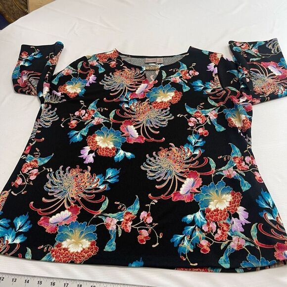 Easywear By Chico’s Floral Top Blouse Size 3 US XL - Picture 5 of 8